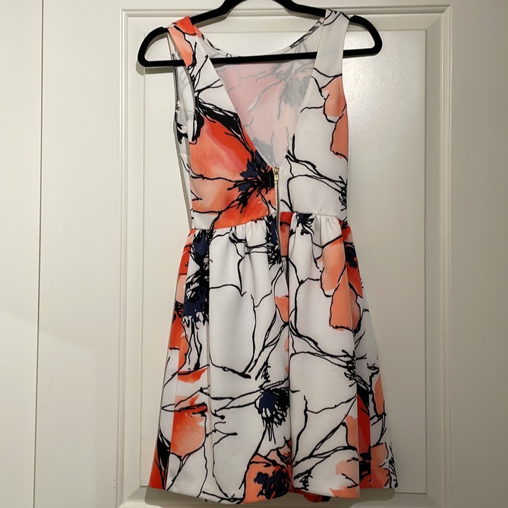 Aqua watercolor floral dress - Picture 4 of 5
